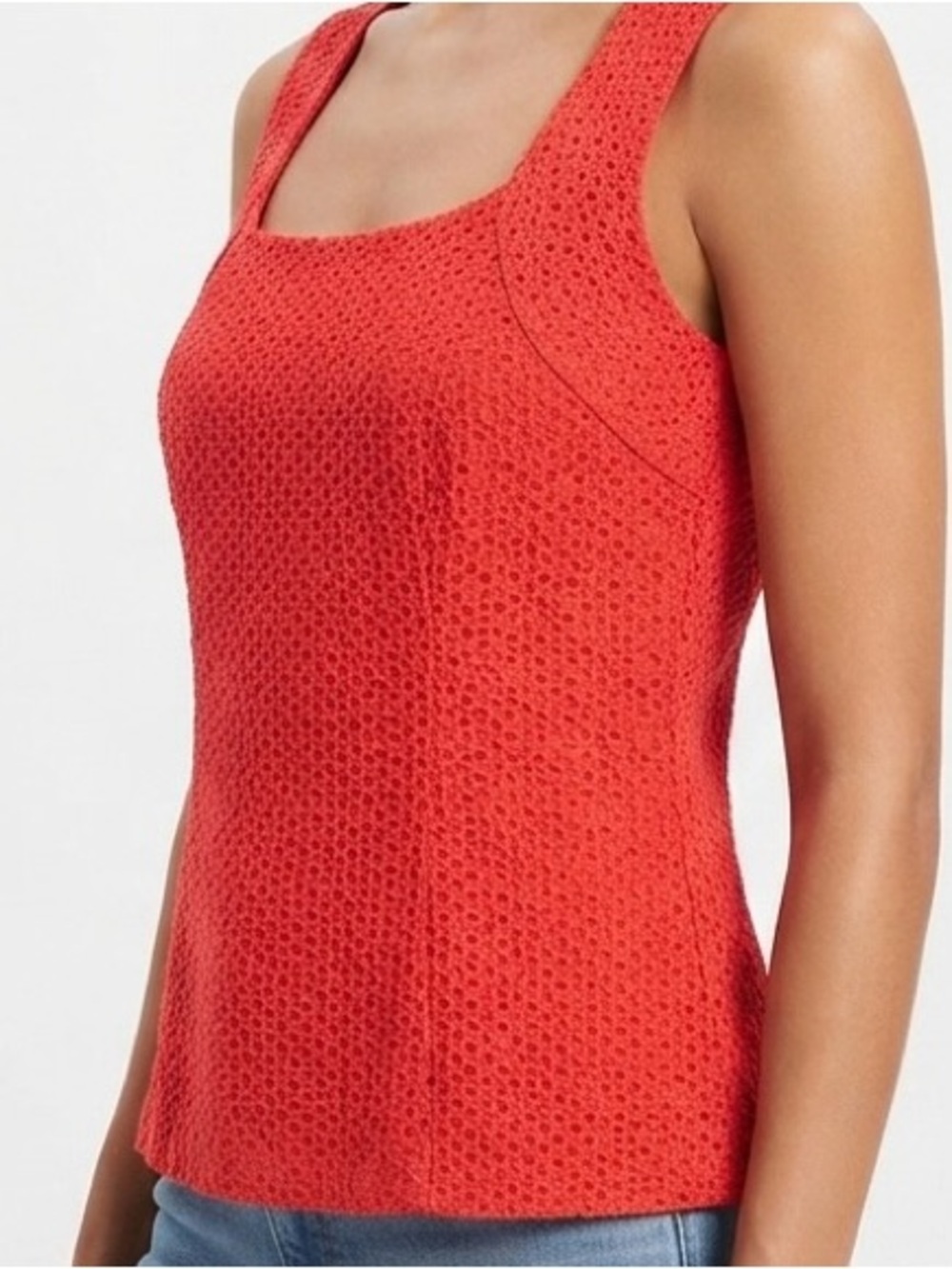 Banana Republic Top 0 XS Coral Eyelet Lace Tank